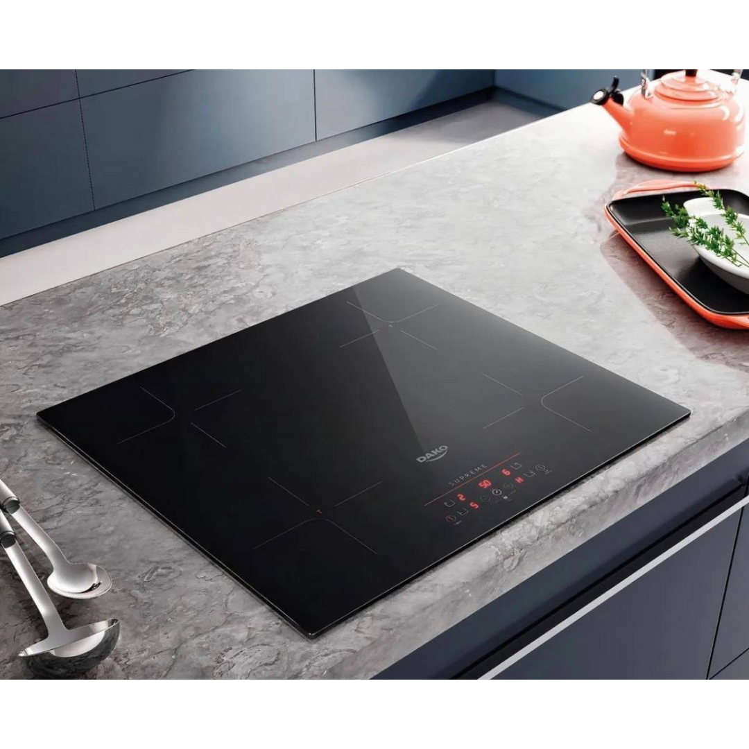 Cooktop De Indução 4 Bocas Dako Supreme Preto Com Trava De Segurança 220v