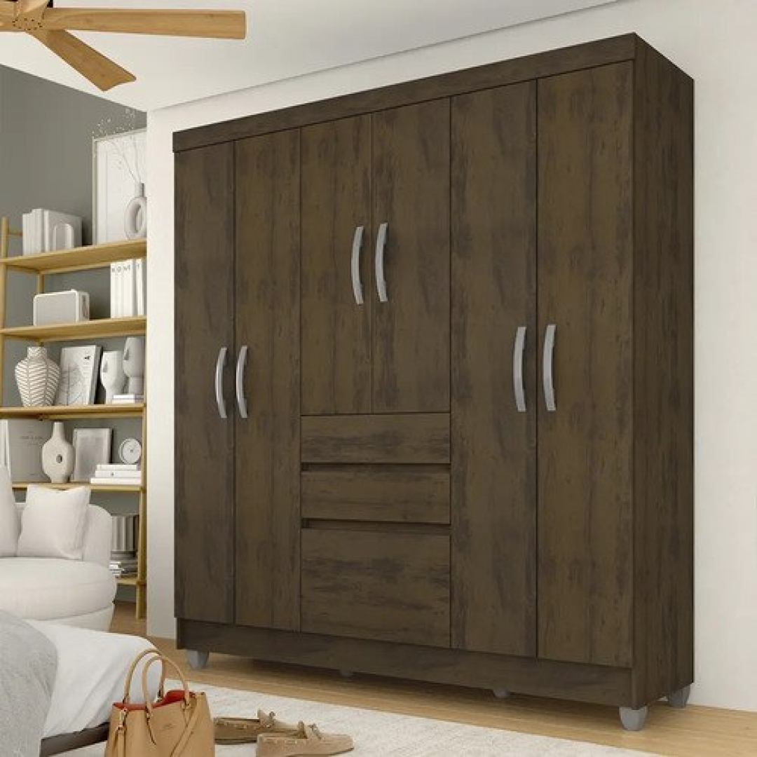 Guarda-Roupa Lia 6 Portas Móveis Arapongas