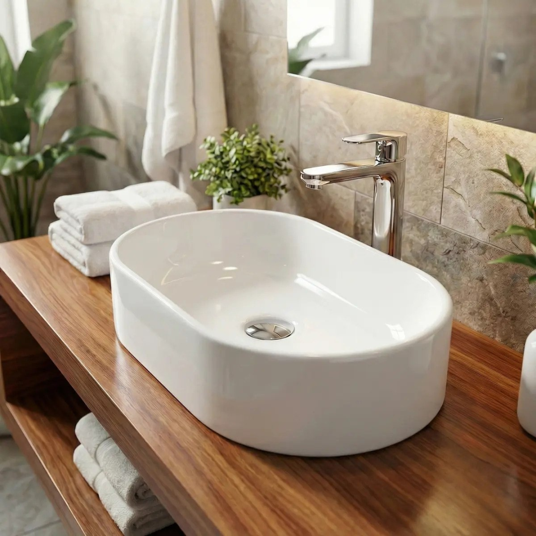 Cuba Pia de Sobrepor Para Banheiro Lavabo Lavatório Armário Gabinete Suspenso Oval de Mármore Sintético 40x23
