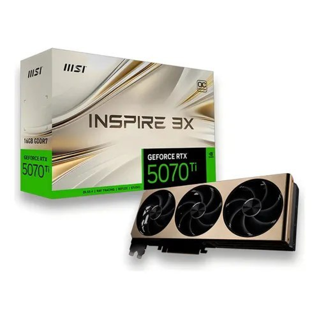 Placa De Vídeo Msi Geforce Rtx 5070 Ti Inspire 3x Oc 16gb