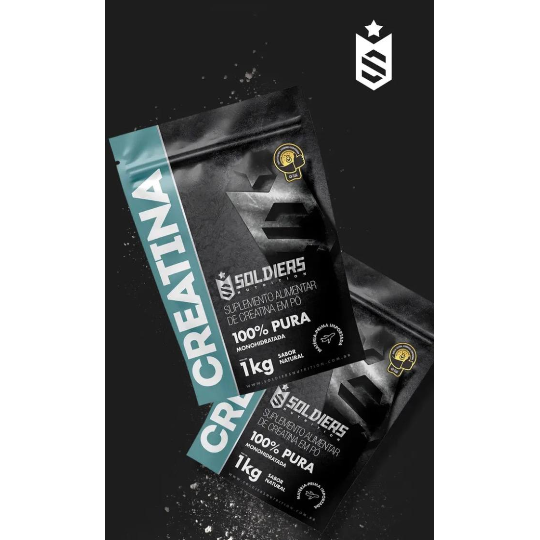 Creatina 1kg Suplemento Monohidratada Em Pó 100% Pura - Soldiers Nutrition Sem Sabor