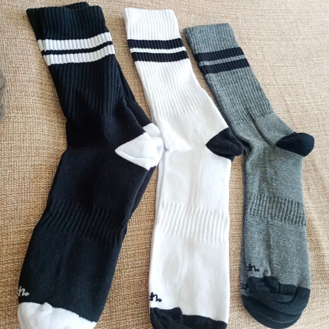 Kit com 3 Pares Meia Cano Alto Mash Esportiva Academia Algodão