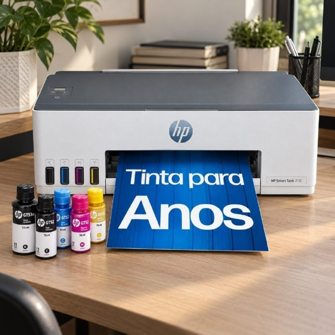 Impressora HP Smart Tank 210 Tanque de Tinta Colorida Wi-Fi Branca