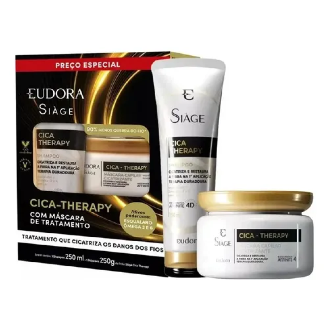 Kit Eudora Siàge Shampoo + Máscara Capilar Cica-therapy