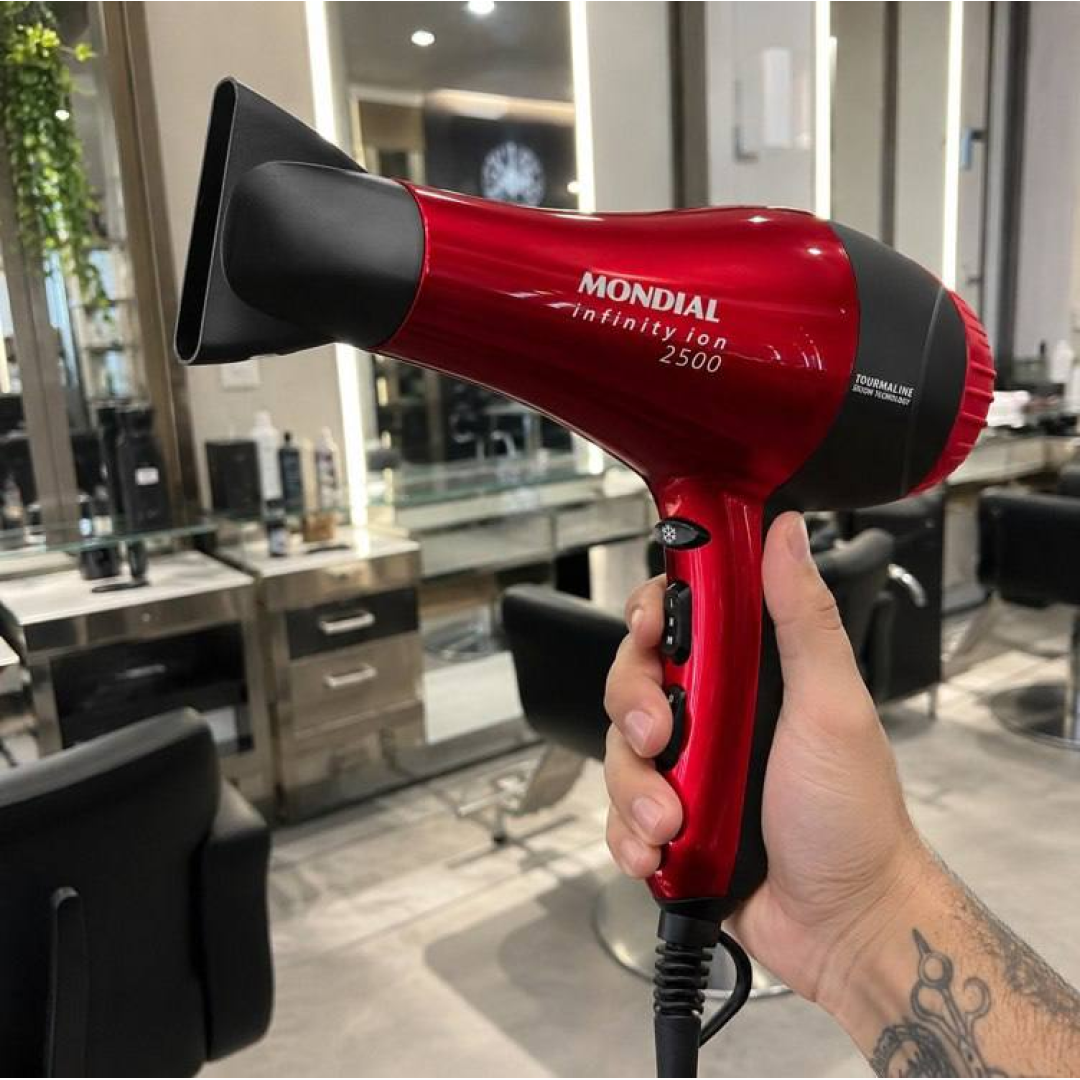 MONDIAL Secador, Infinity Íon 2500, 220V, Preto/Vermelho, 1900W - SC-12
