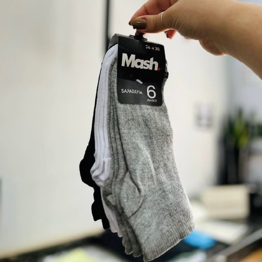 Kit com 10 Meias Mash Cano Curto