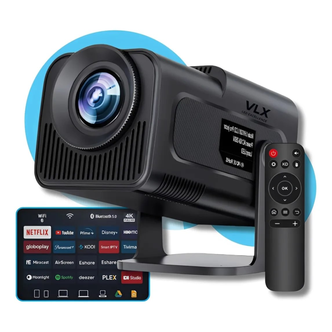 Projetor 4k Ultra Hd Hy320 Smart Wi-fi 6 Bluetooth Android Cor Preto