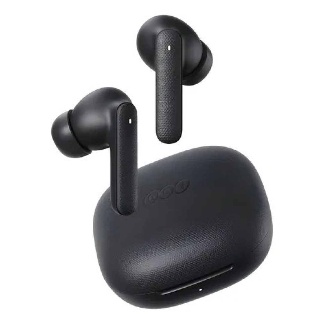 Fone Qcy Buds T43 Enc Bluetooth 5.3, Ipx4, 35H de Reprodução, Drivers de 10mm, Cor Preto