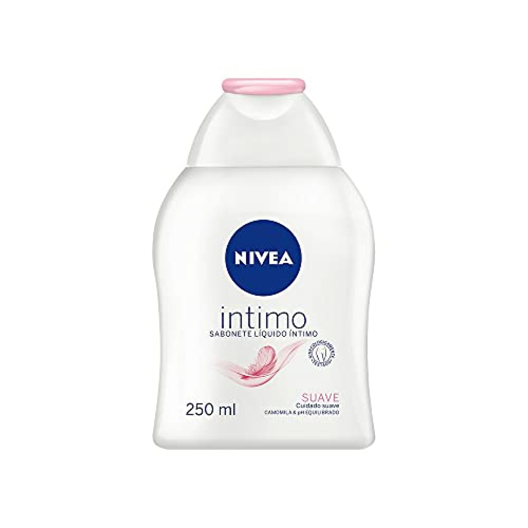 Nivea Sabonete Líquido Íntimo Suave 250ml, Limpeza Delicada, Mantém pH Natural, Extrato de Camomila, Cuidado Calmante, Uso Diário