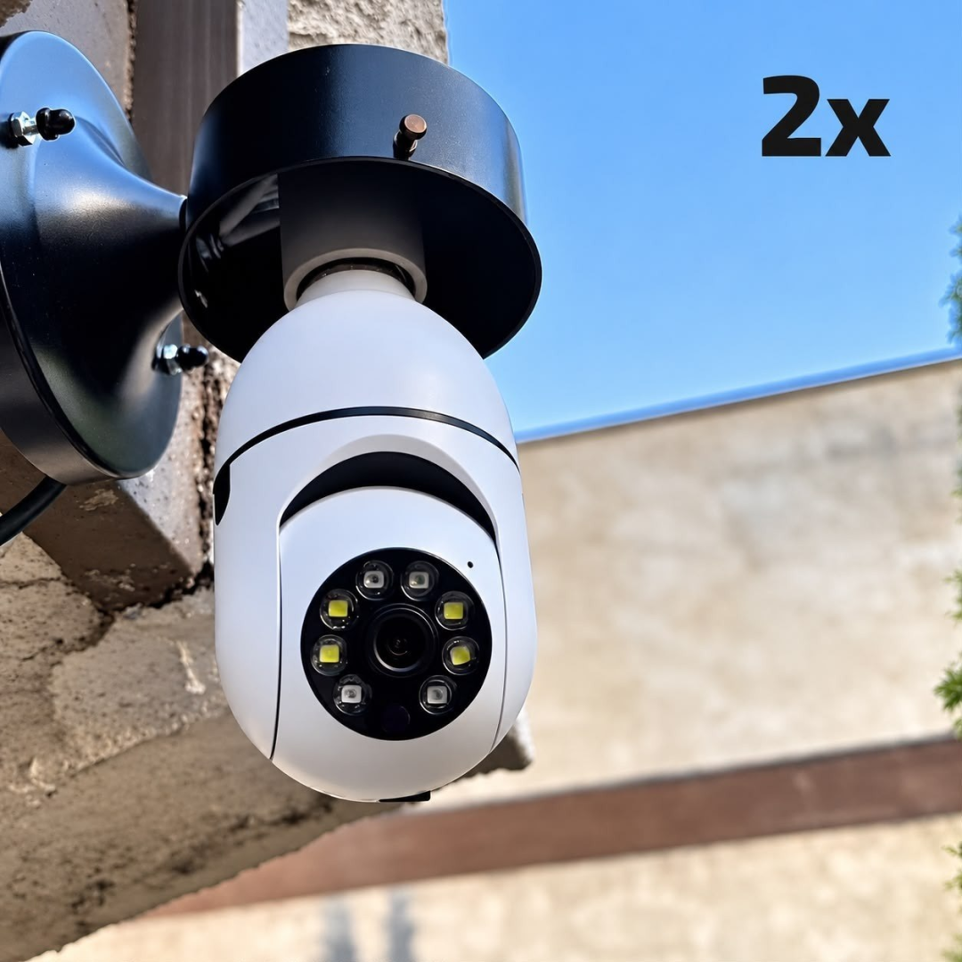 Kit com 2 Câmeras Lâmpada Ip Wi-fi 360°