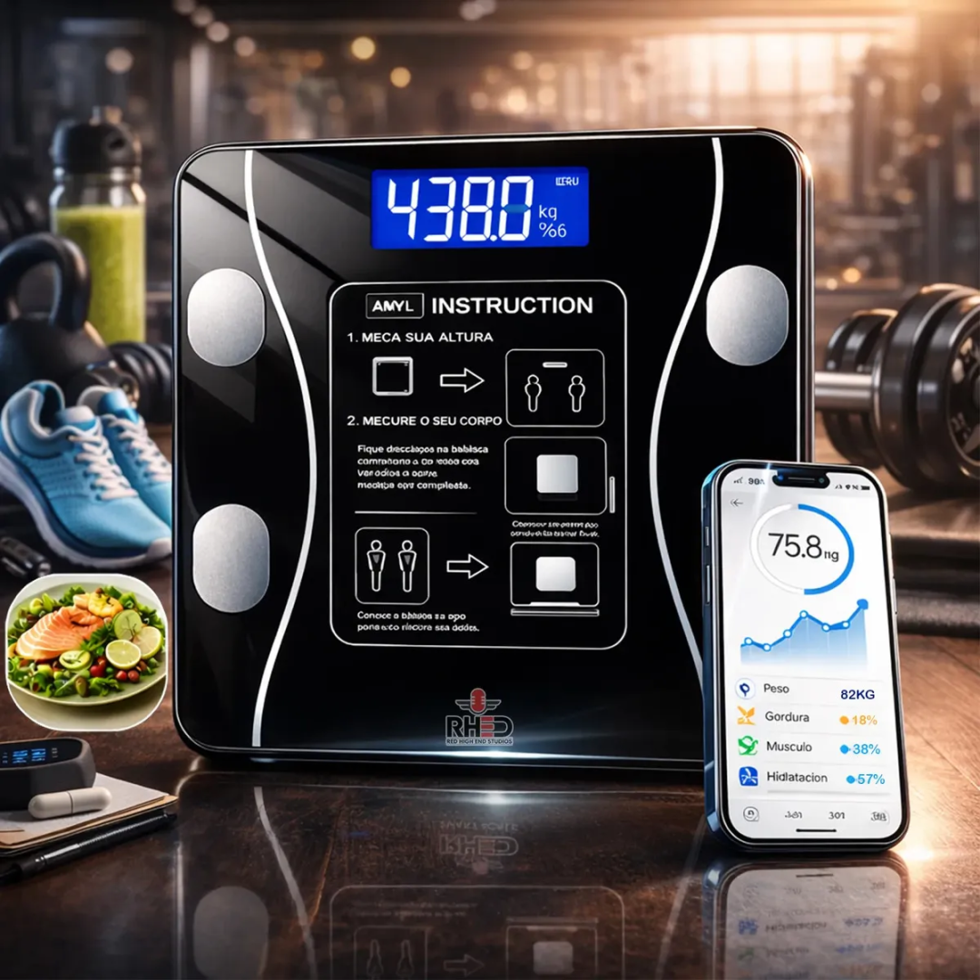 Balança Digital Bioimpedância Bluetooth Corporal 180kg