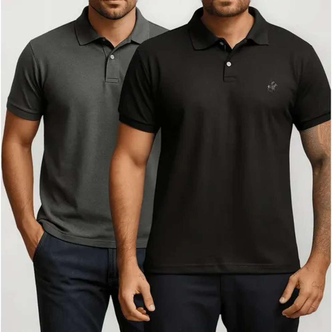 Kit com 2 Camisa Polo Piquet Casual