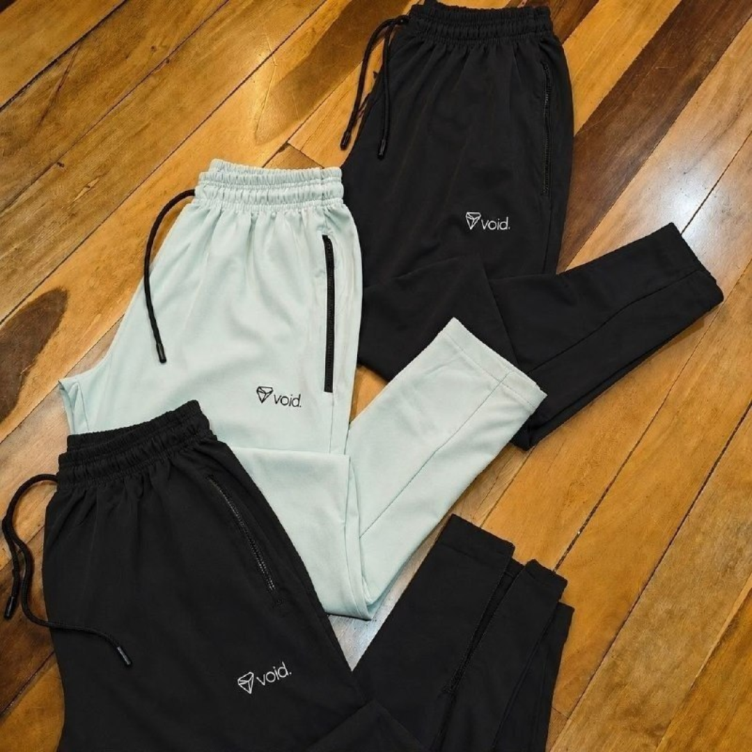 Kit com 3 Calças Jogger Tactel Com Elastano