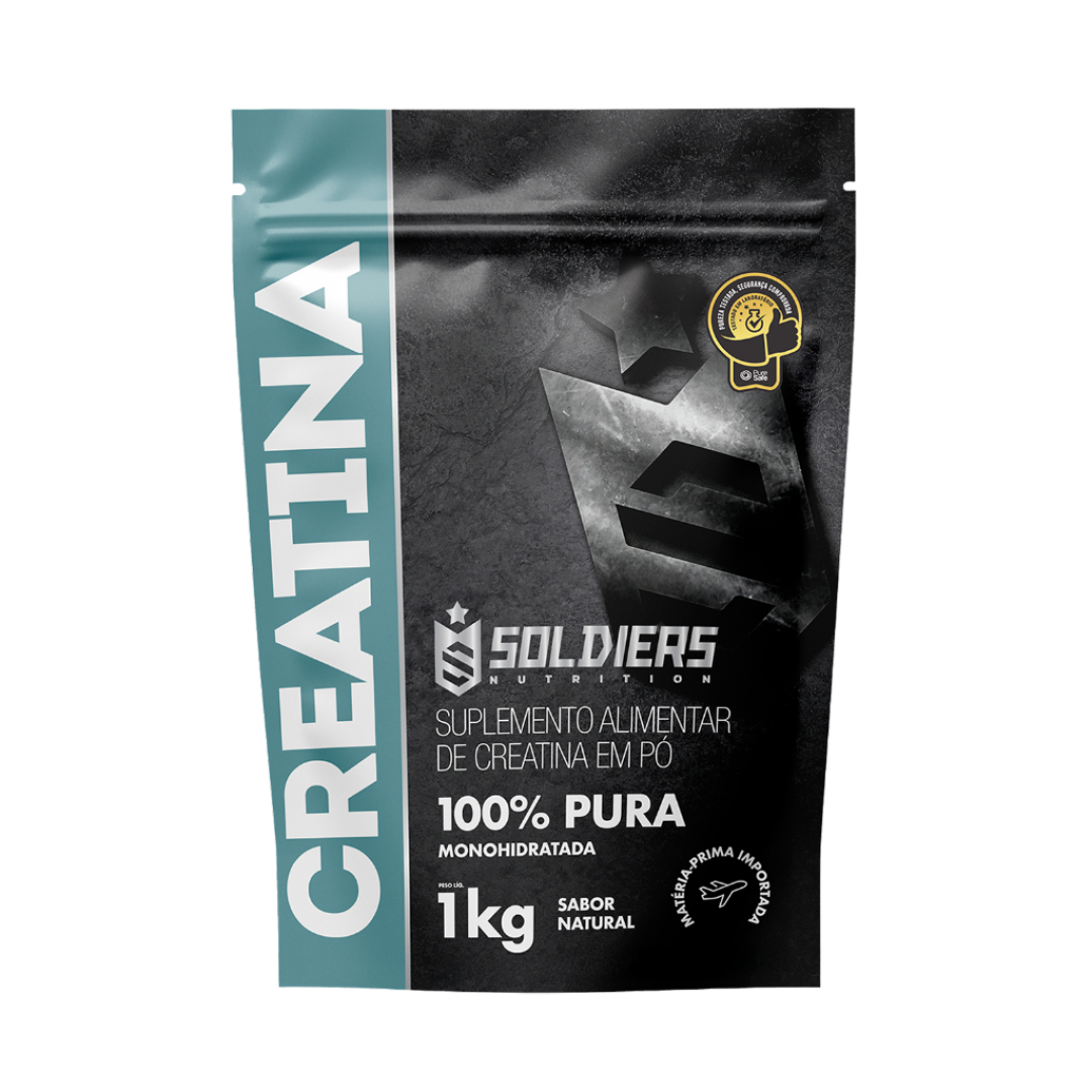Creatina Suplemento Monohidratada em Pó 100% Pura Importada Soldiers Nutrition