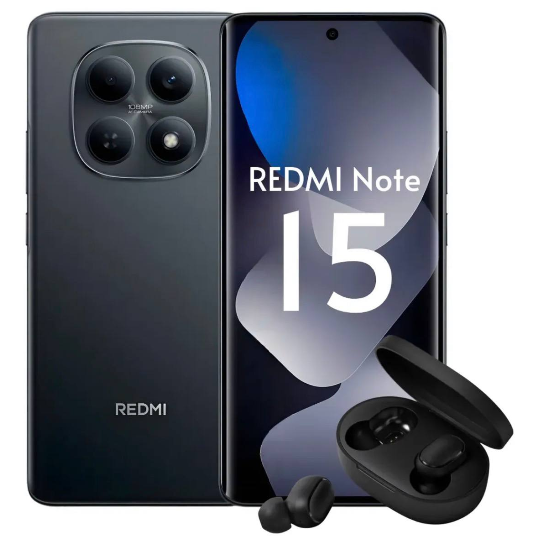 Celular Xiaomi Redmi Note 15 256gb 8gb Ram Dual Sim + Fone Preto