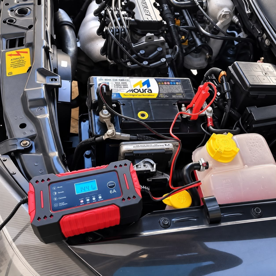 Carregador Inteligente De Bateria Automotiva 12v 6a Bivolt