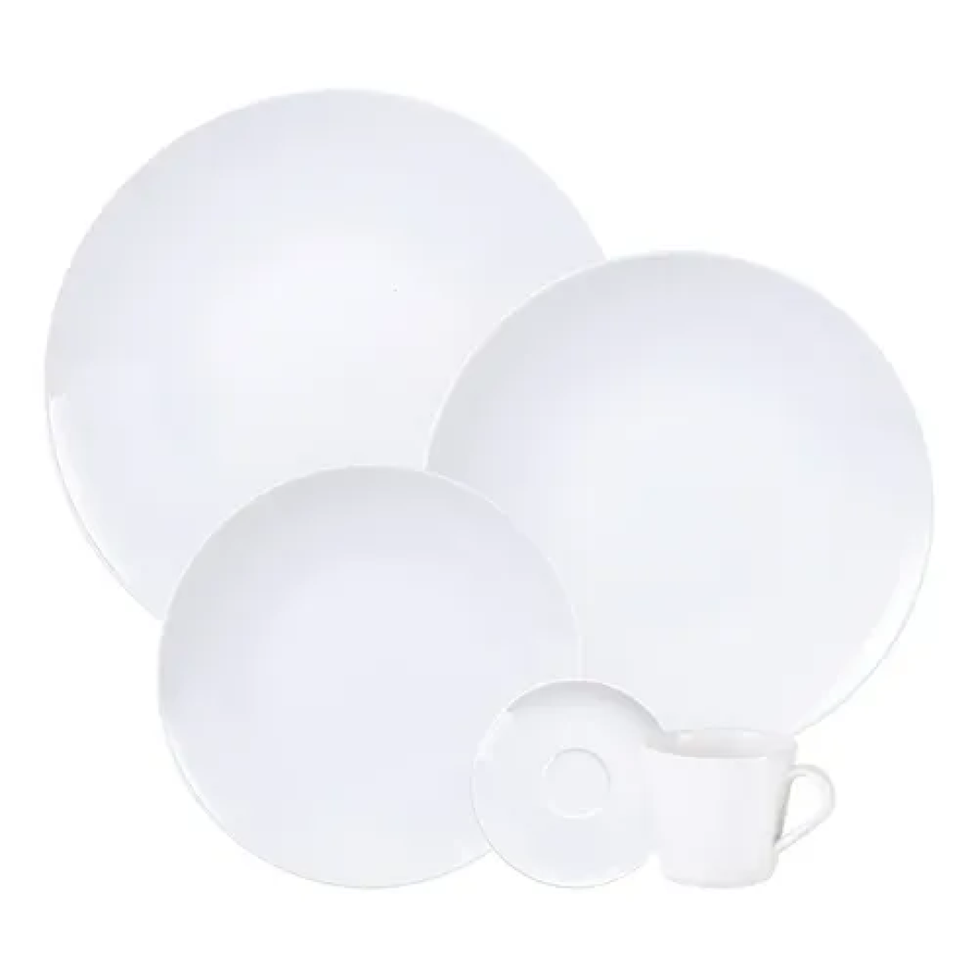 Aparelho de Jantar Leonora Em Porcelana 20 Peças Branco Tramontina