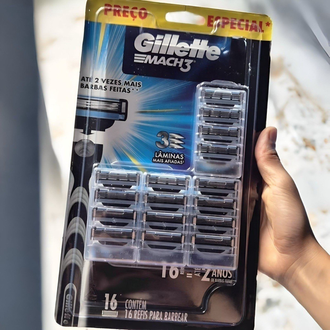 16 Unidades Refil Para Barbear Gillette Mach3