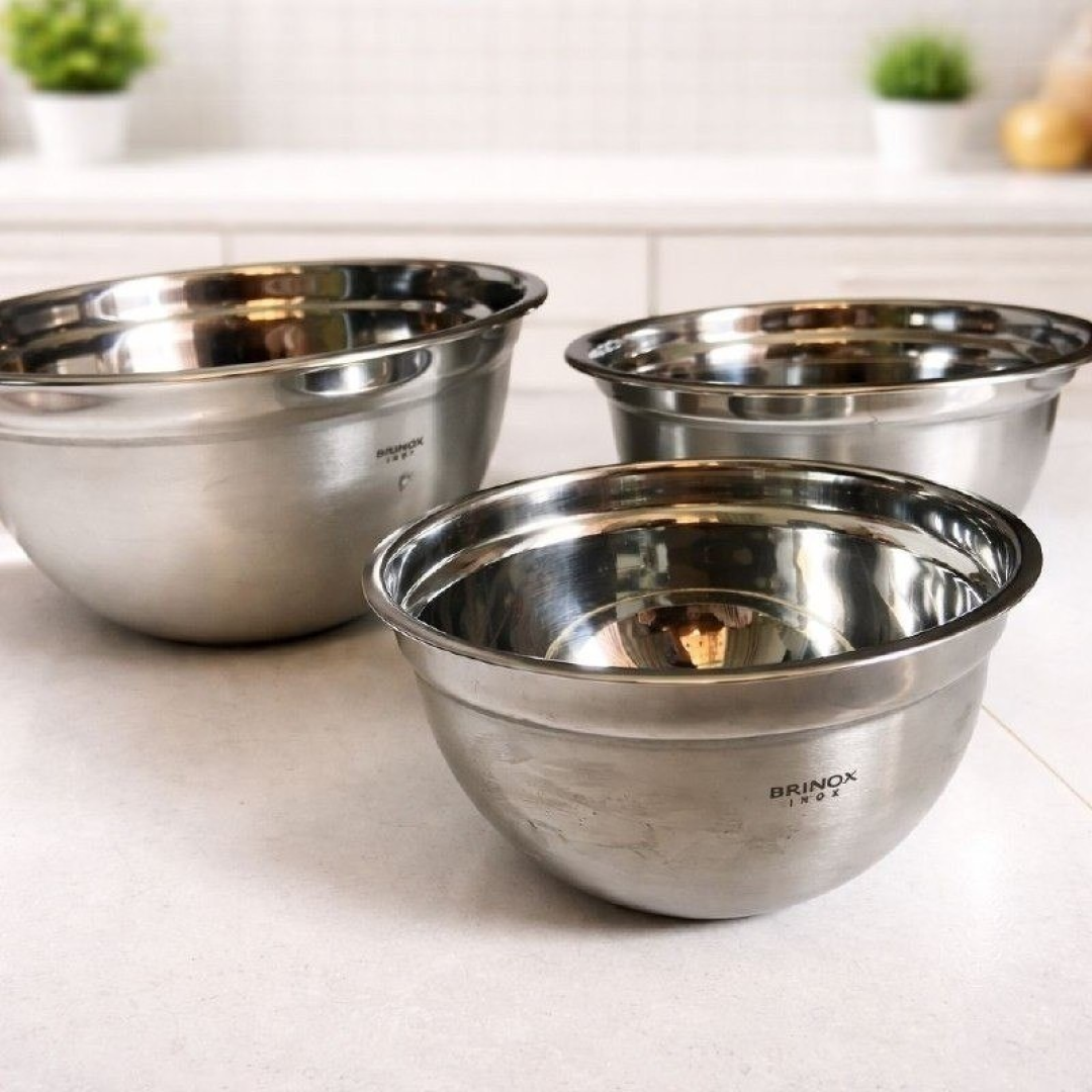 Conjunto De Tigelas Brinox 3 Peças Suprema Em Inox