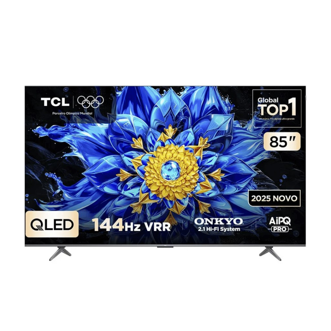 Smart TV TCL 85 Polegadas QLED 4K P8L WiFi Bluetooth Google TV HDR10+ 144 Hz VRR 85P8L