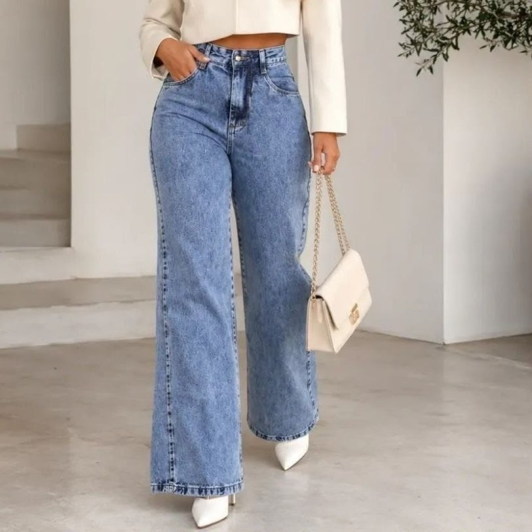 Calça Jeans Pantalona Wide Leg