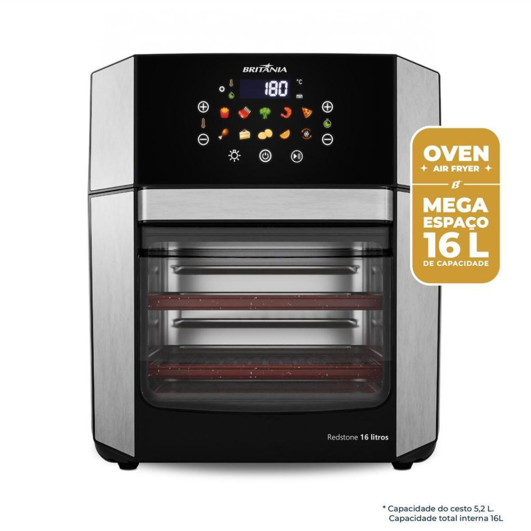 Air Fryer Oven Britânia 16L 4 em 1 Porta Removível Baf16a