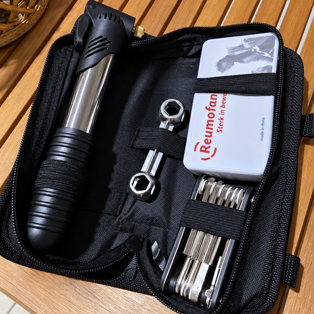 Kit de Ferramentas Bike Remendo Pneu + Bomba De Ar + Bolsa de Quadro