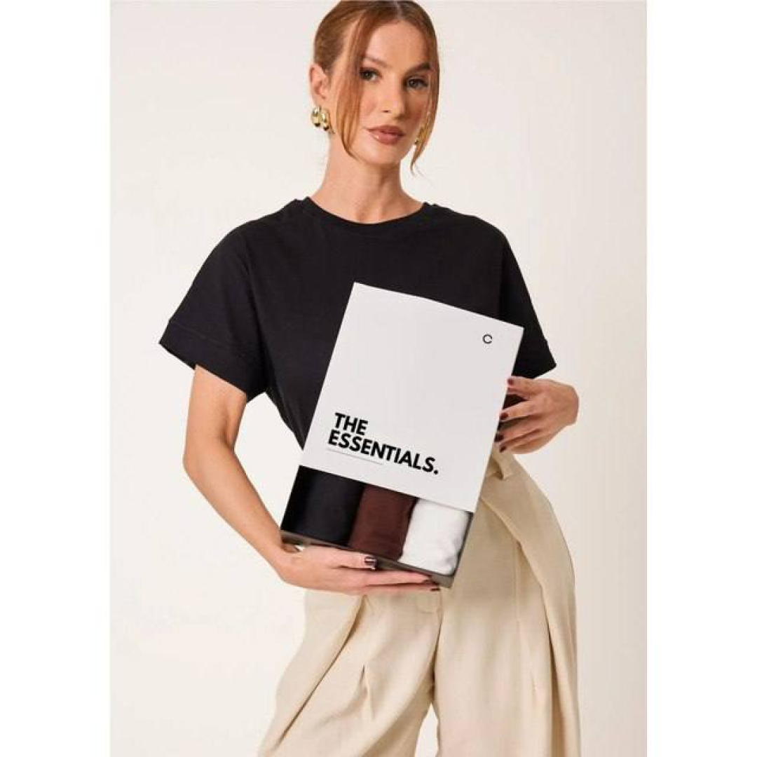 Kit 3 T-shirts Oversized Classic Algodão Cléa Store