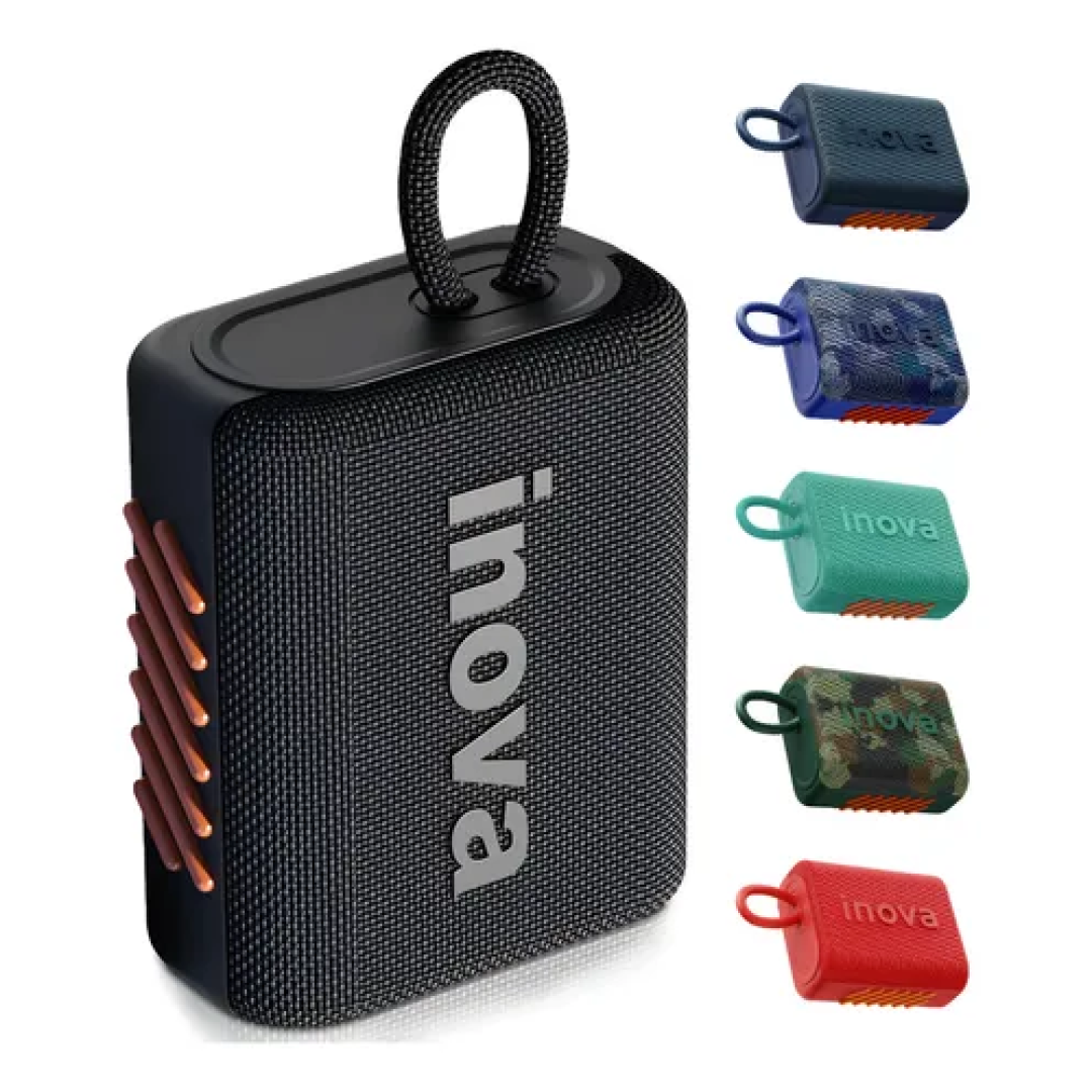 Inova Caixa De Som Mini Bluetooth Tws Grave Potent Com Radio