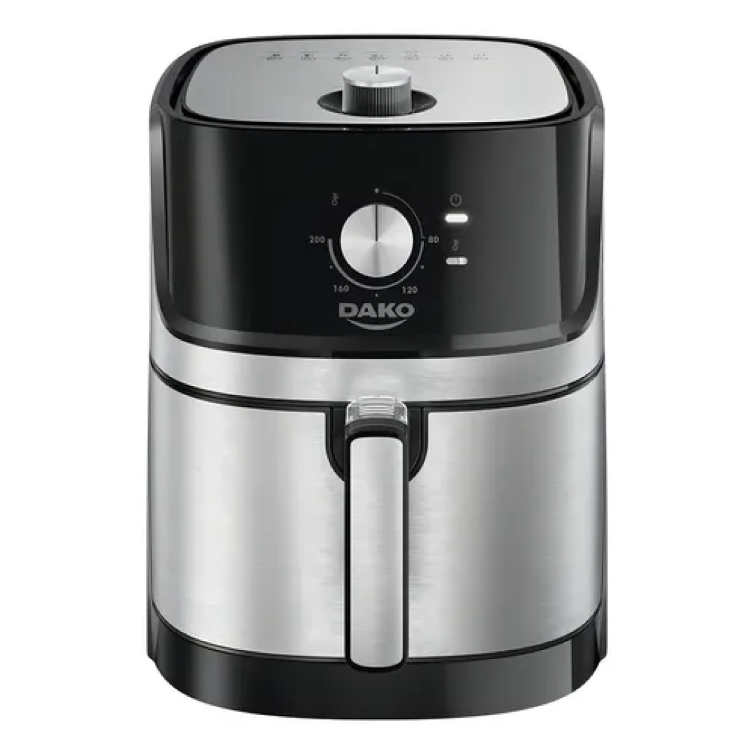Fritadeira Air Fryer Dako 5 Litros Preto/inox Com Painel Analógico E Potência De 1700w