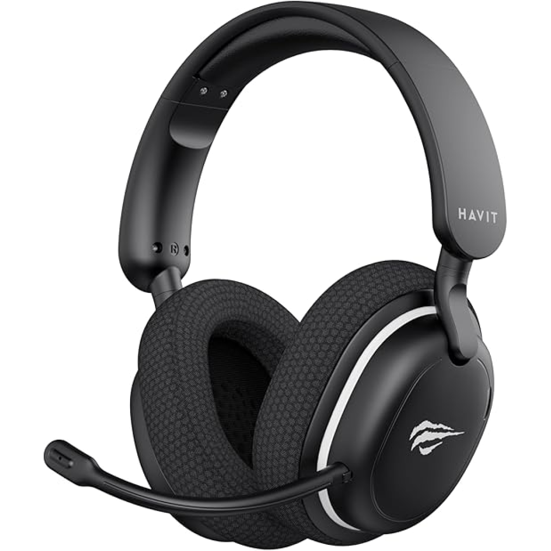 Havit Headset Gamer Fuxi H7SE, Sem Fio 2.4GHz e Bluetooth, Drivers 40mm, Microfone Destacável, 43h de Bateria, Preto, Compatível com PC, PS4, PS5, Switch