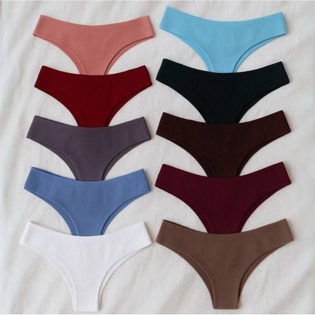Kit 10 Calcinhas Tanga Sem Costura Premium Conforto