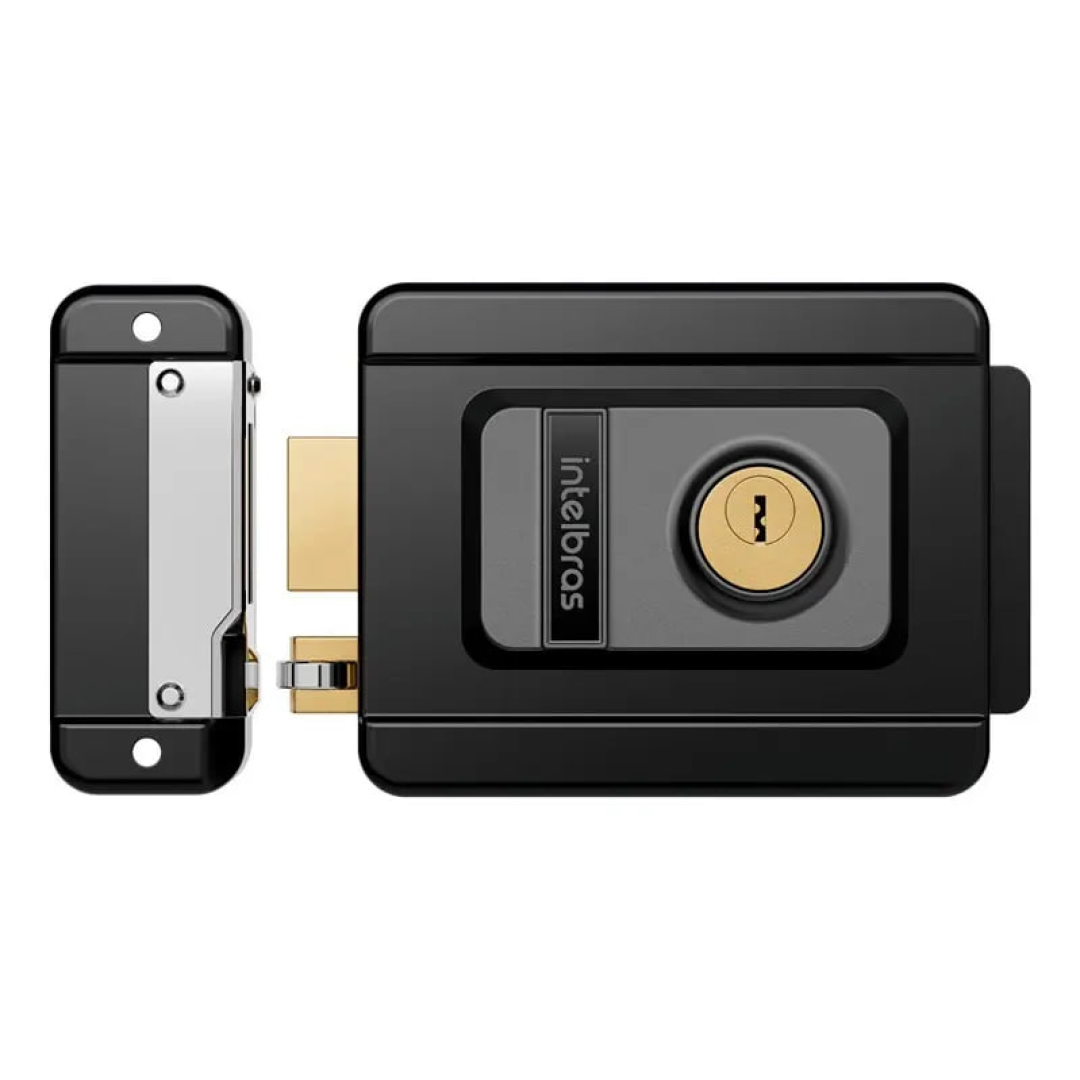 Fechadura Elétrica Intelbras Acabamento Aluminio Preto (FX 1500)