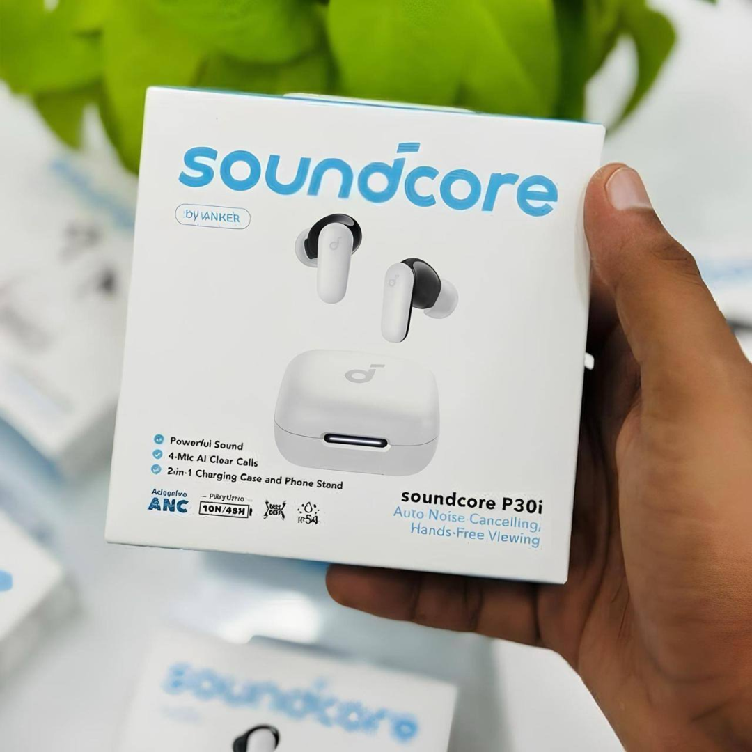 Fone De Ouvido Bluetooth 5.4 Soundcore P30i Da Anker, Cancelamento De Ruído Adaptativo, Graves Poderosos, 45h De Reprodução, Estojo 2-em-1 Com Suporte...