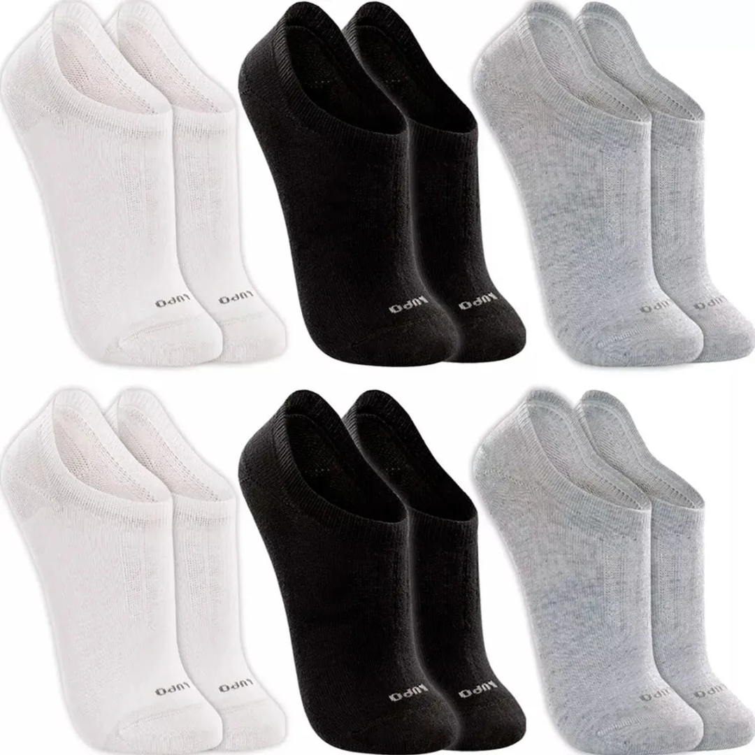 Kit 6 Pares Meias Lupo Invisível Soquete Original (+ cores)