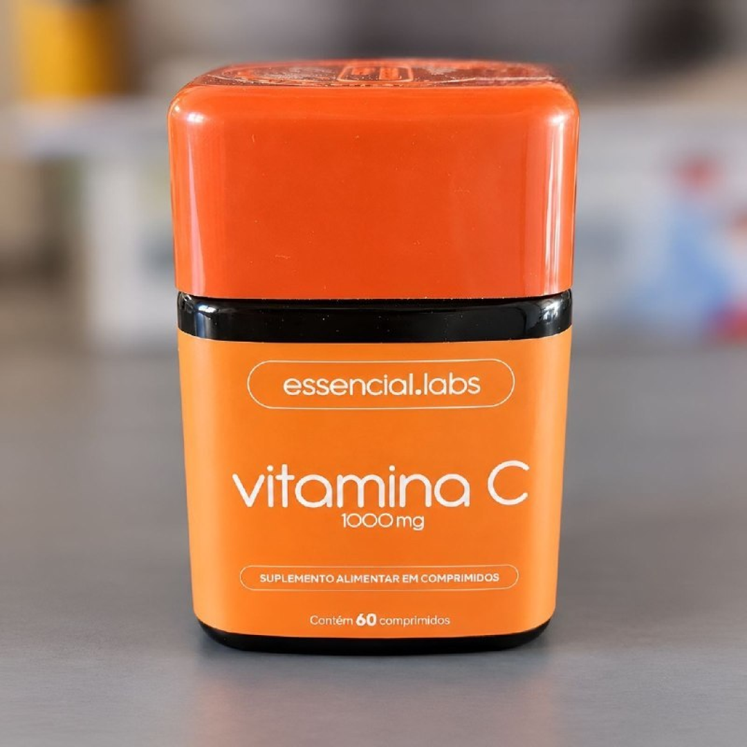 Vitamina C 1000mg Fórmula Concentrada 100% Pura - 60 Doses Essencial Labs