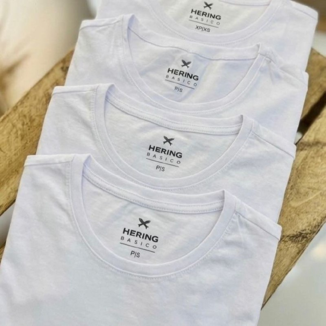 Kit 05 Camisetas Hering Básicas