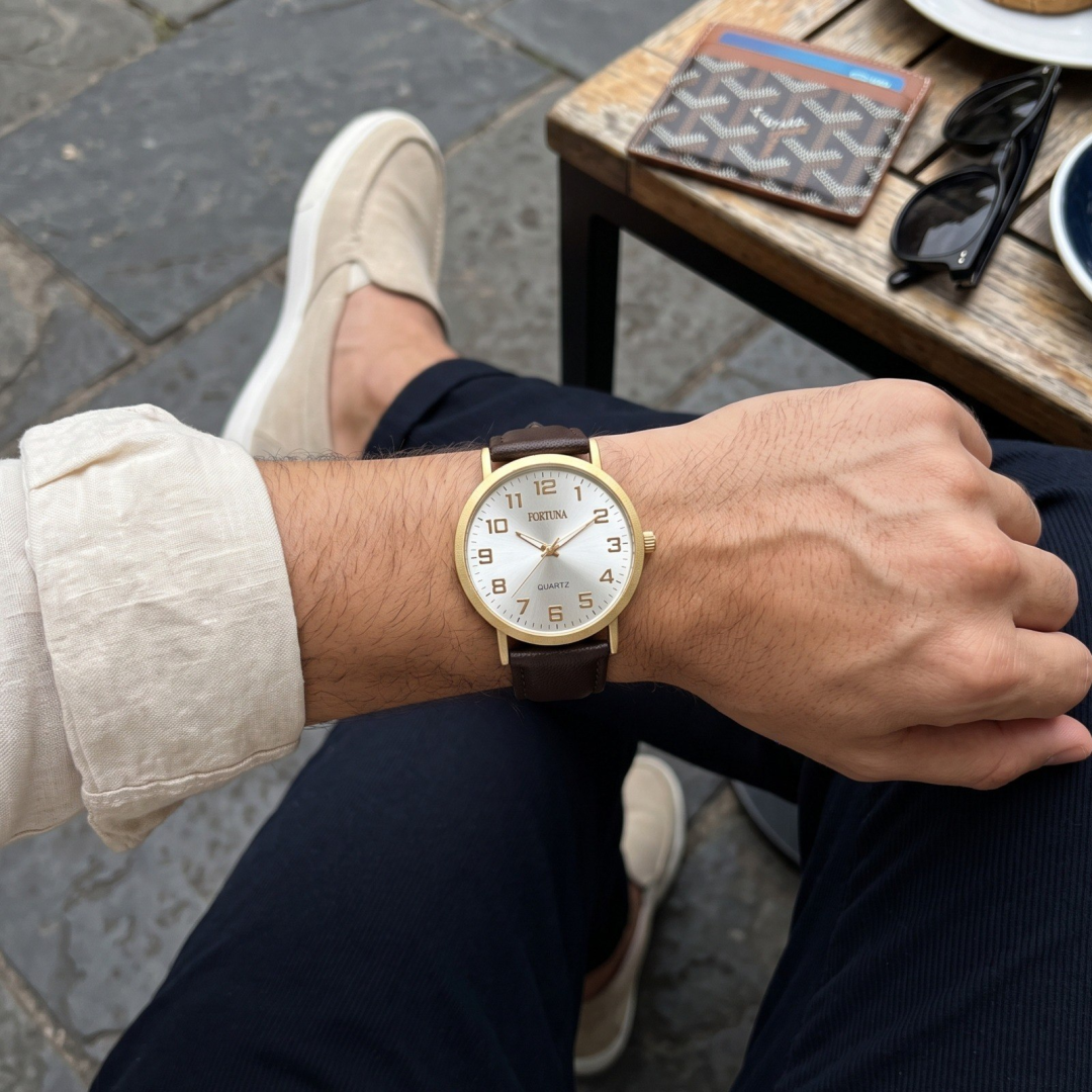 Relógio de Pulso Masculino Minimalista Old Money Fortuna