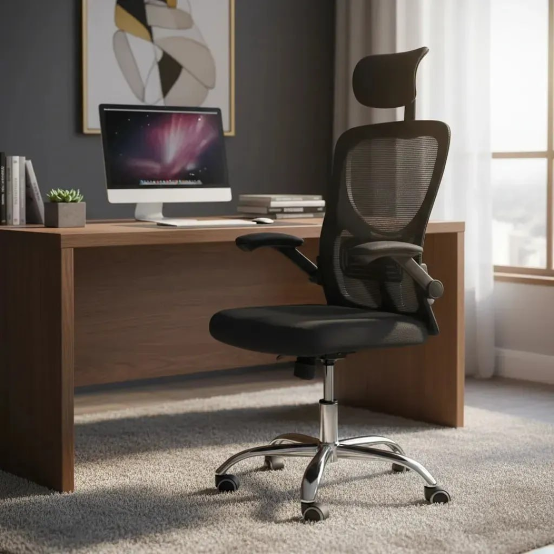 Cadeira de Escritório Ergonômica Ravena Apoio Lombar e Nuca