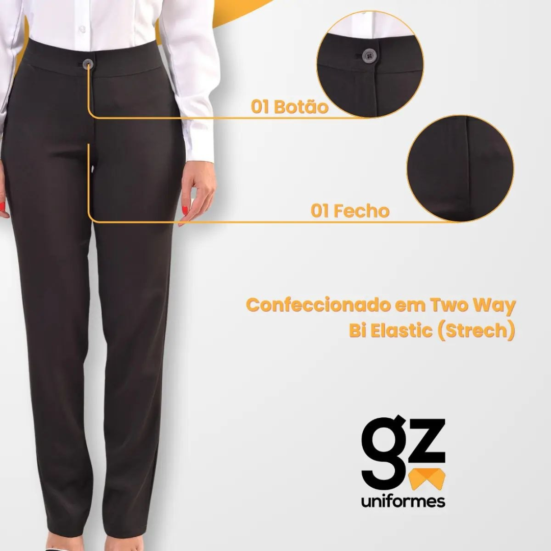 Calça Social  Feminina Em Elastano Direto Da Fábrica