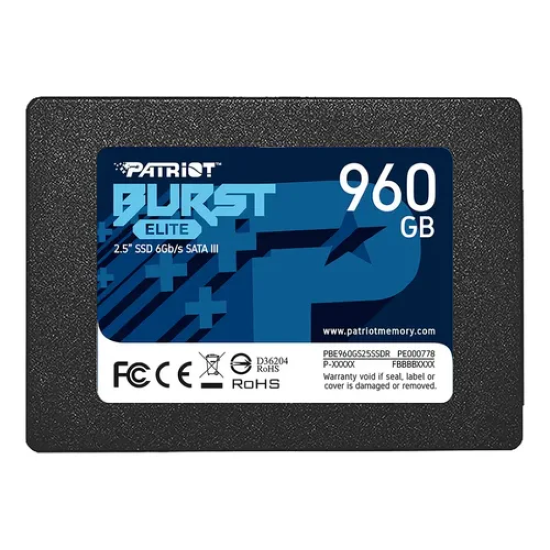 Unidade Ssd para notebook Patriot Sata3 2.5 Burst Elite Sata de 960 Gb