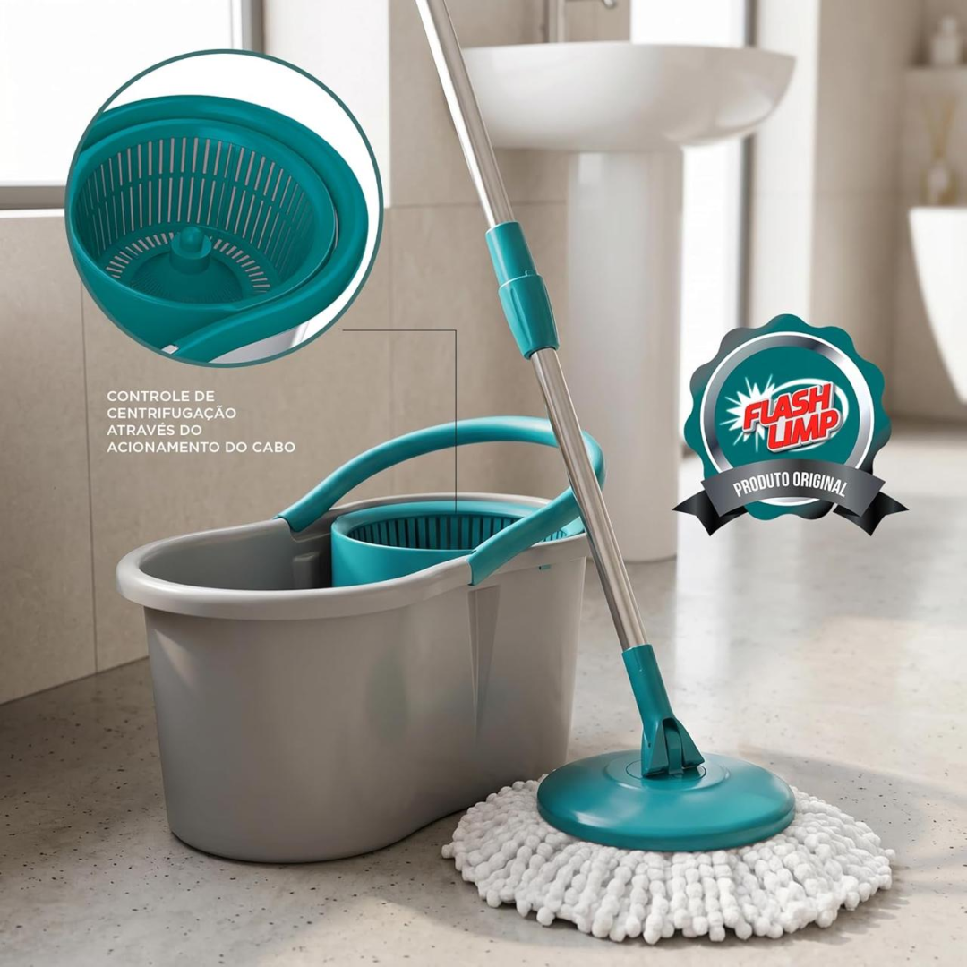 Flash Limp - Mop Giratório Fit, Balde 8 litros - MOP5010