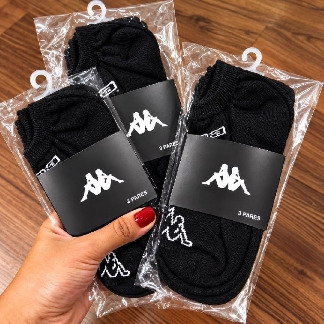 Kit com 9 Pares de Meias Kappa Sapatilha