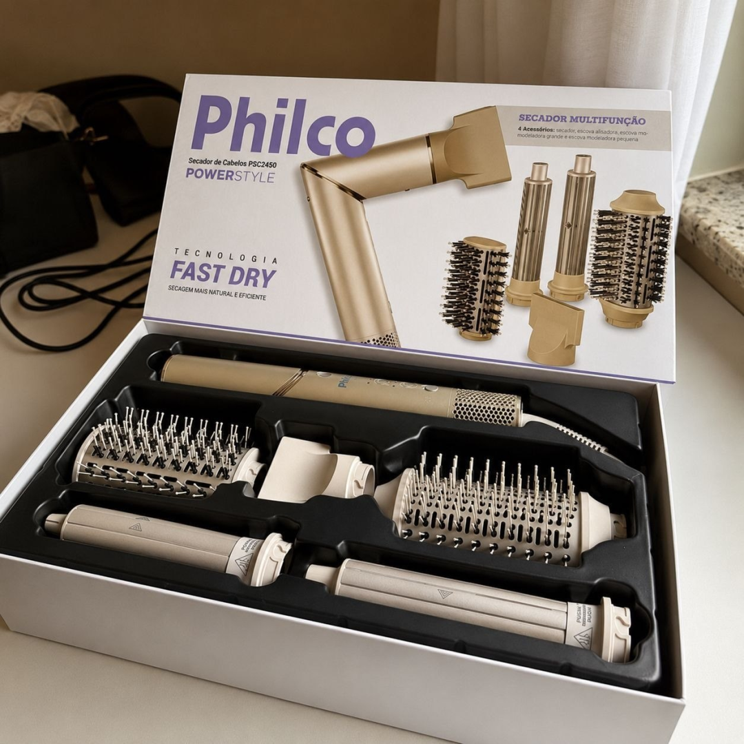 Secador de Cabelos Philco 4 em 1 Dobrável 127V