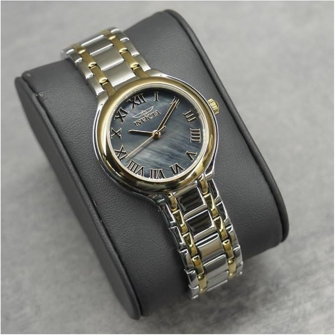 INVICTA Mostrador de aço inoxidável Wildflower Lady 32 mm ouro rosa ouro rosa PC21J quartzo, Dourado, Large, Clássico