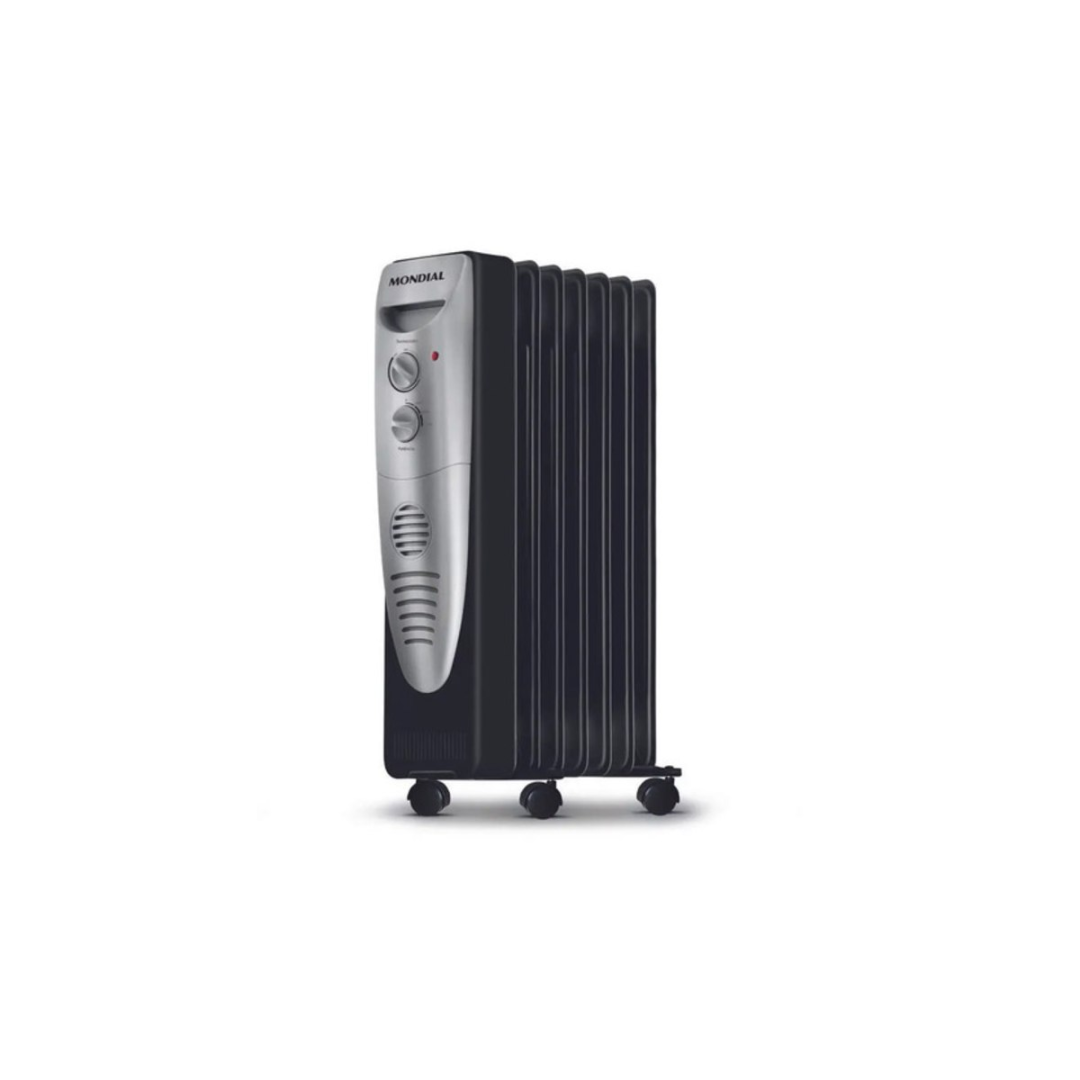 Aquecedor a Óleo Mondial Preto/Prata 1500W A-06