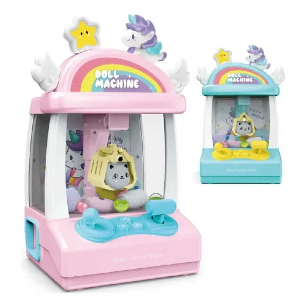 Mini Maquina De Pegar Bichinhos Infantil Garra Brinquedo Rosa