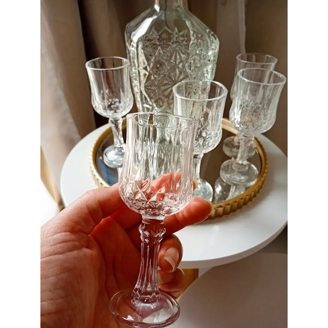 Jogo 6 Mini Taça Vidro Para Licor 50ml Transparente