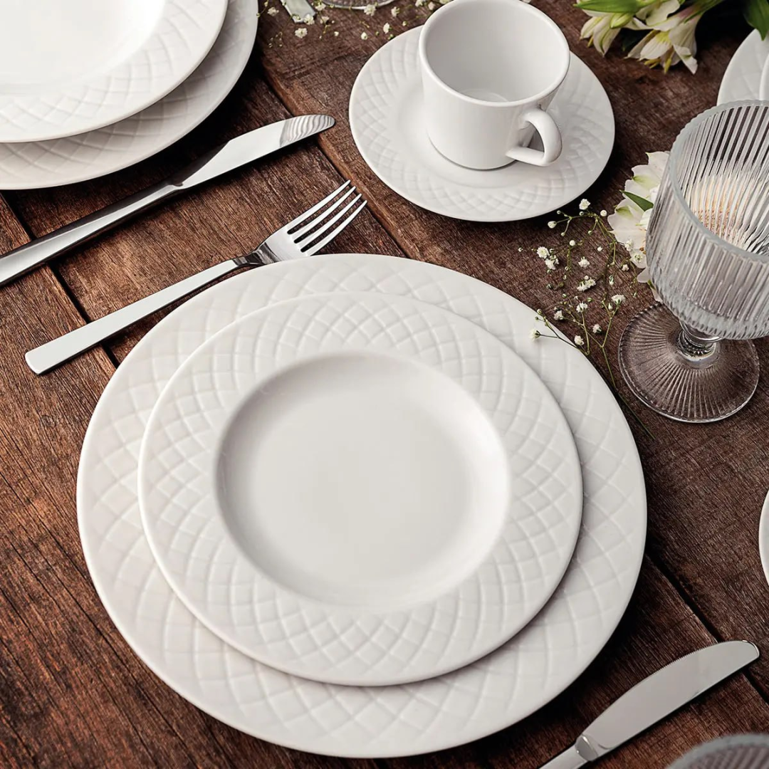 Aparelho de Jantar Ingrid em Porcelana 20 Peças Branco Tramontina