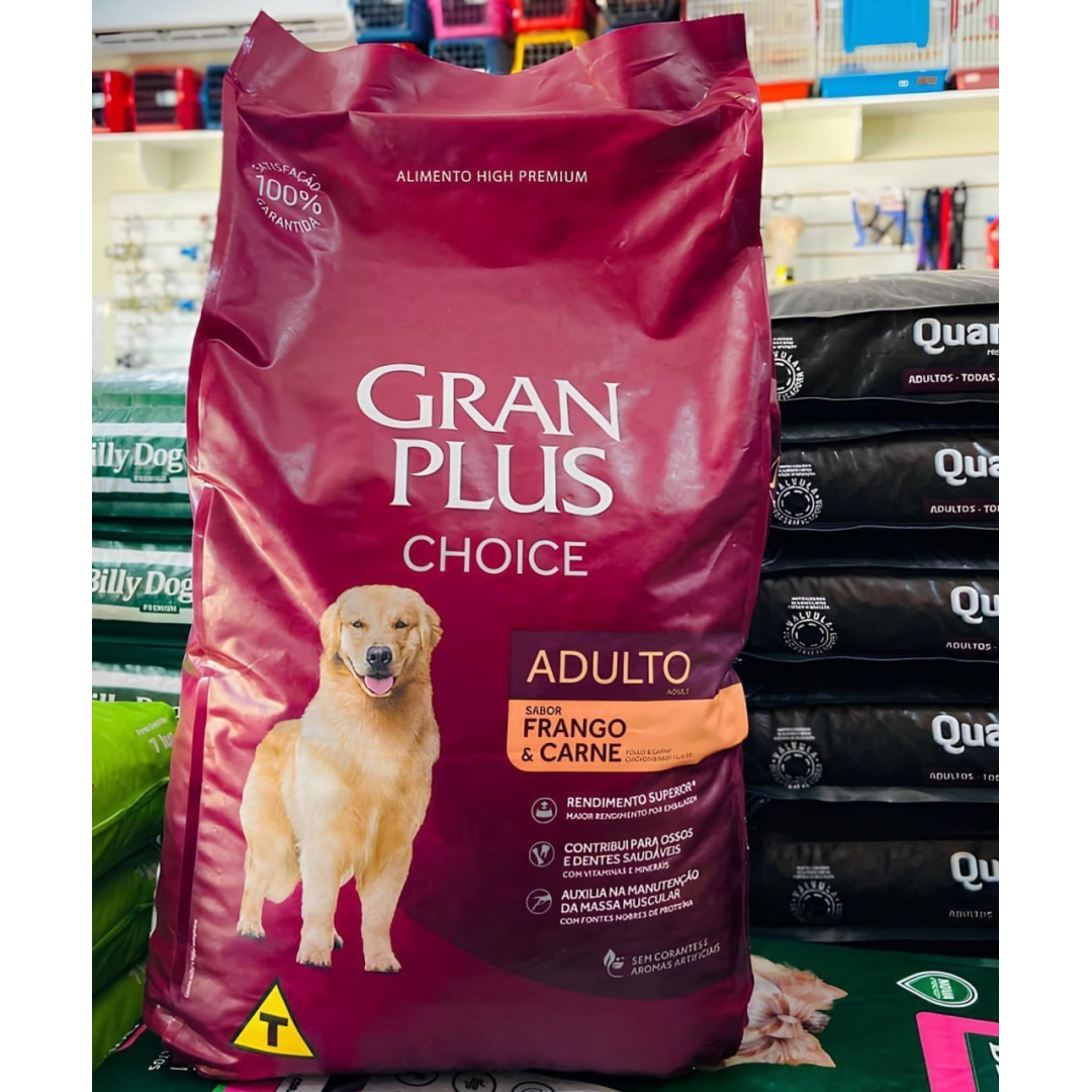 Ração Granplus Choice Frango E Carne Cães Adultos 10,1Kg